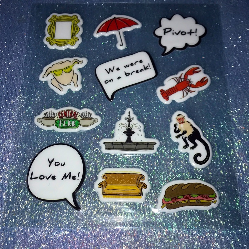 3/$15 12pc Friends x Makeup Revolution Puffy Sticker Set